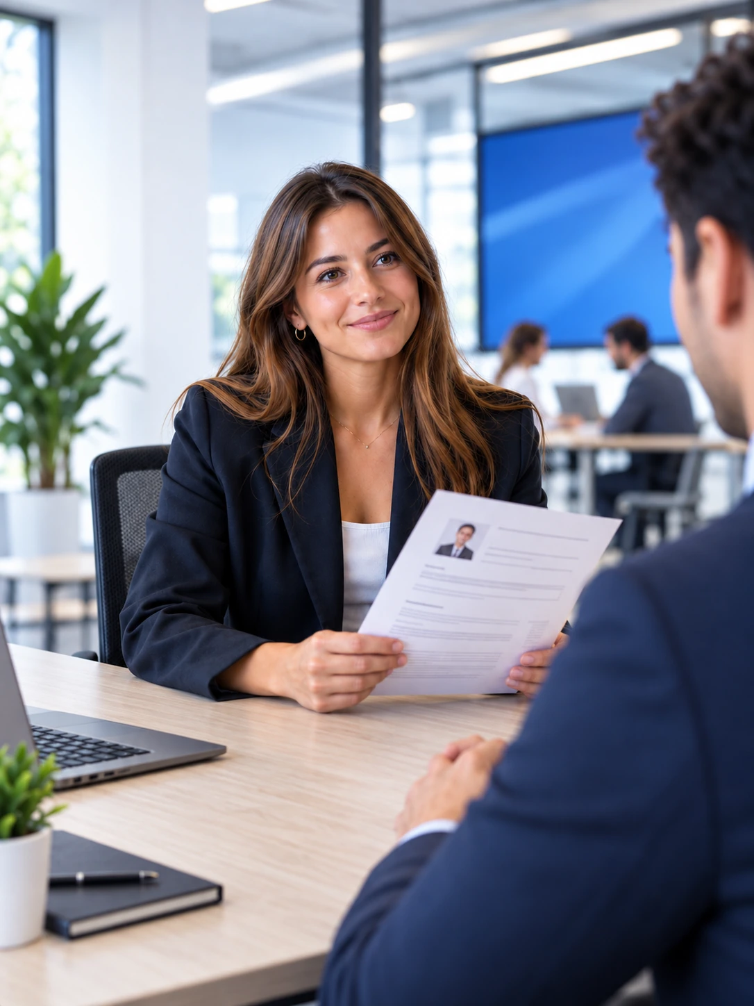 Une chargée de recrutement examine des profils de candidats